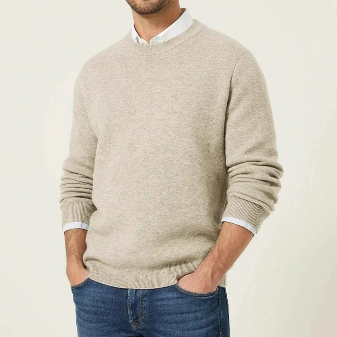 Men's Regular Fit Crewneck Sweater Beige