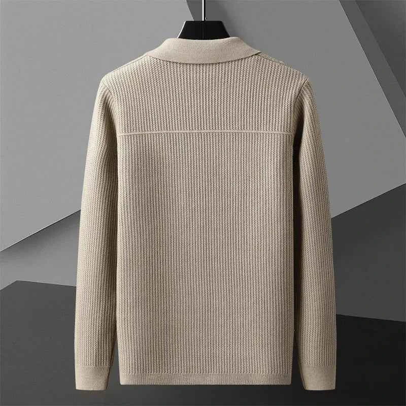 Men's Regular Fit Ribbed Button Front Cardigan