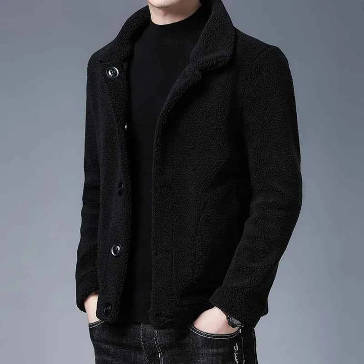 Men's Regular Fit Sherpa Jacket | Fleece Collared Button Front Design