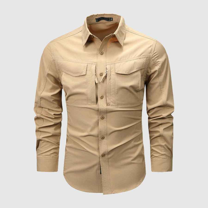 Men's Regular Fit Utility Shirt | Collared Long Sleeve Shirt