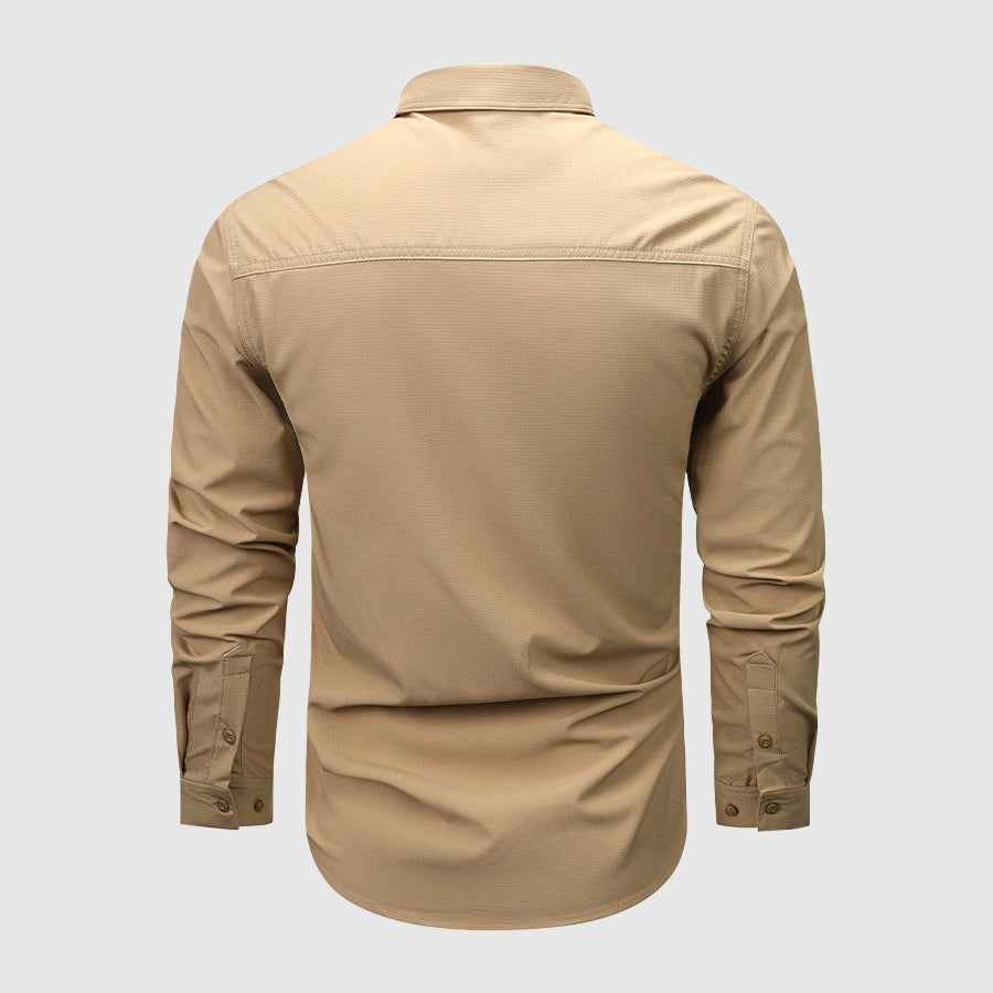 Men's Regular Fit Utility Shirt | Collared Long Sleeve Shirt