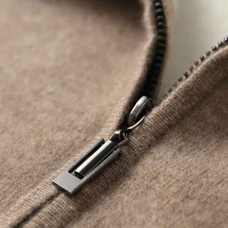 Men's Zip-front Hoodie Winter Essential Knitwear Collection