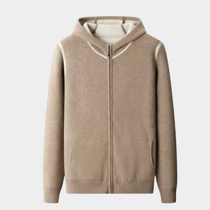 Men's Zip-front Hoodie Winter Essential Knitwear Collection