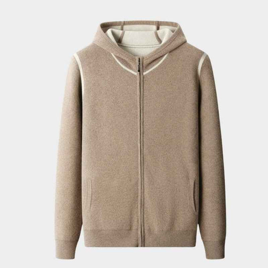 Men's Zip-front Hoodie Winter Essential Knitwear Collection