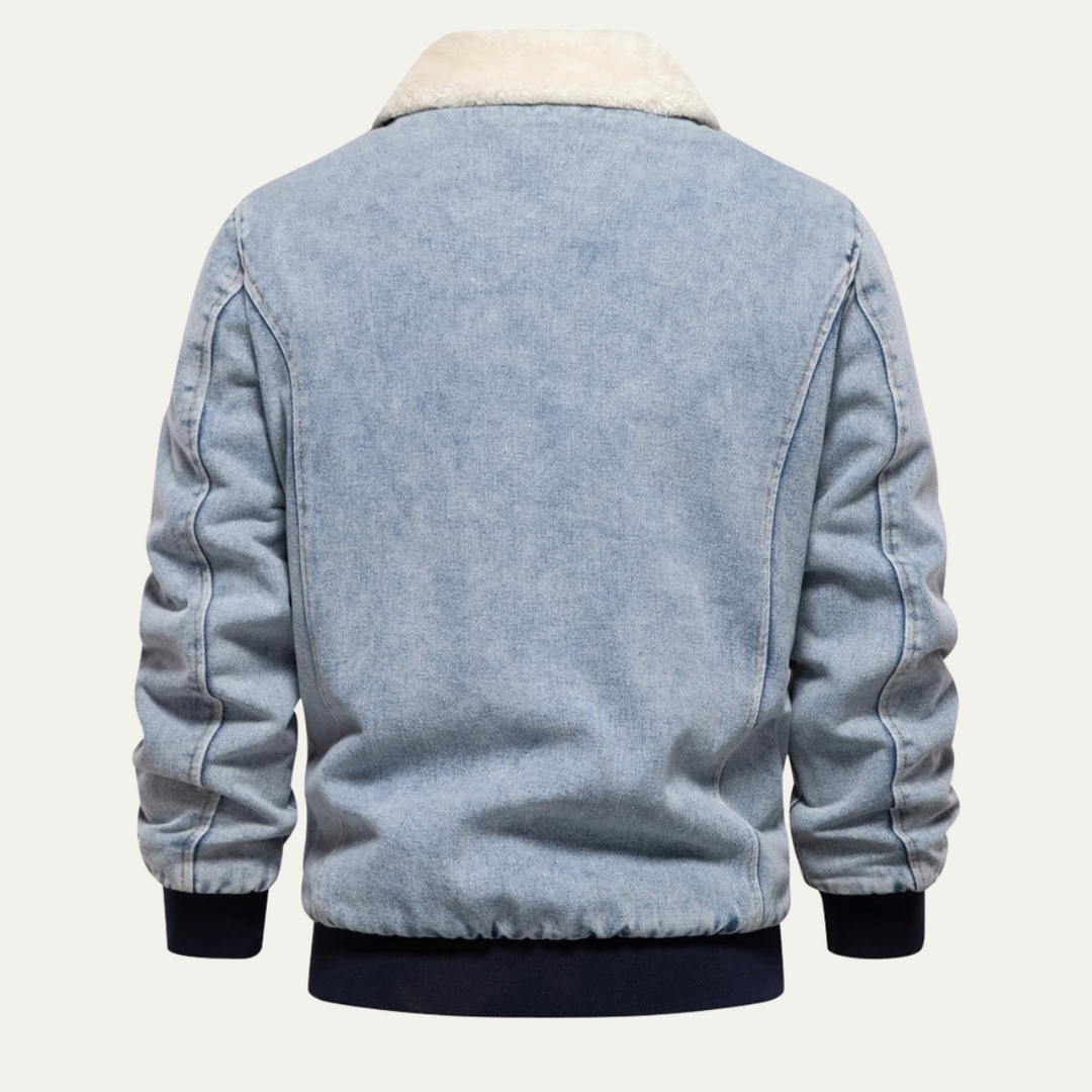Men's Relaxed Fit Bomber Jacket with Sherpa Collar