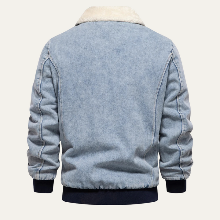 Men's Relaxed Fit Bomber Jacket with Sherpa Collar