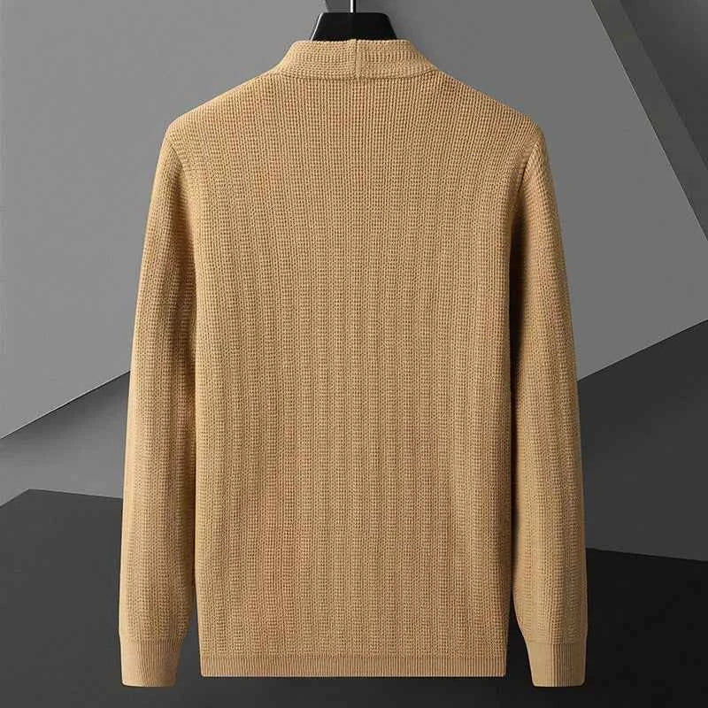 Men's Relaxed Fit Cardigan with Button Front and Flap Pockets