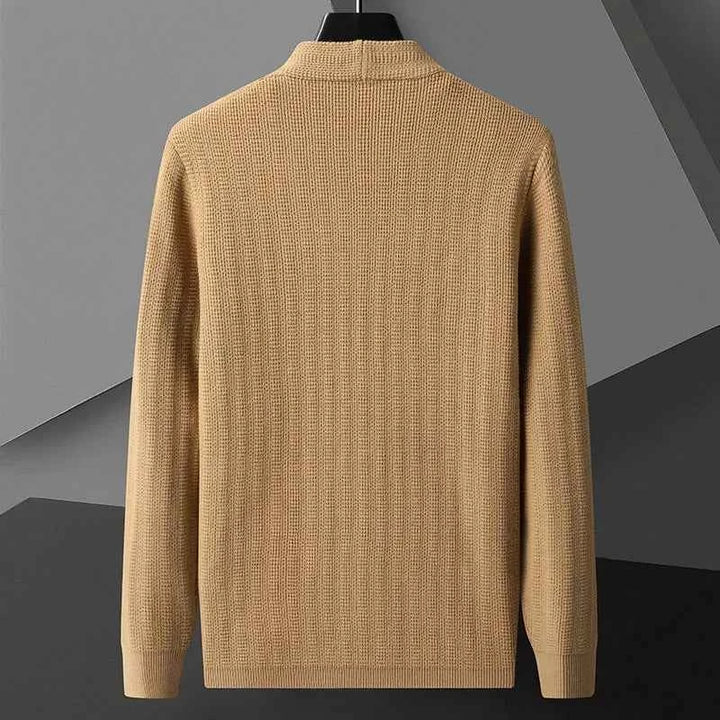 Men's Relaxed Fit Cardigan with Button Front and Flap Pockets