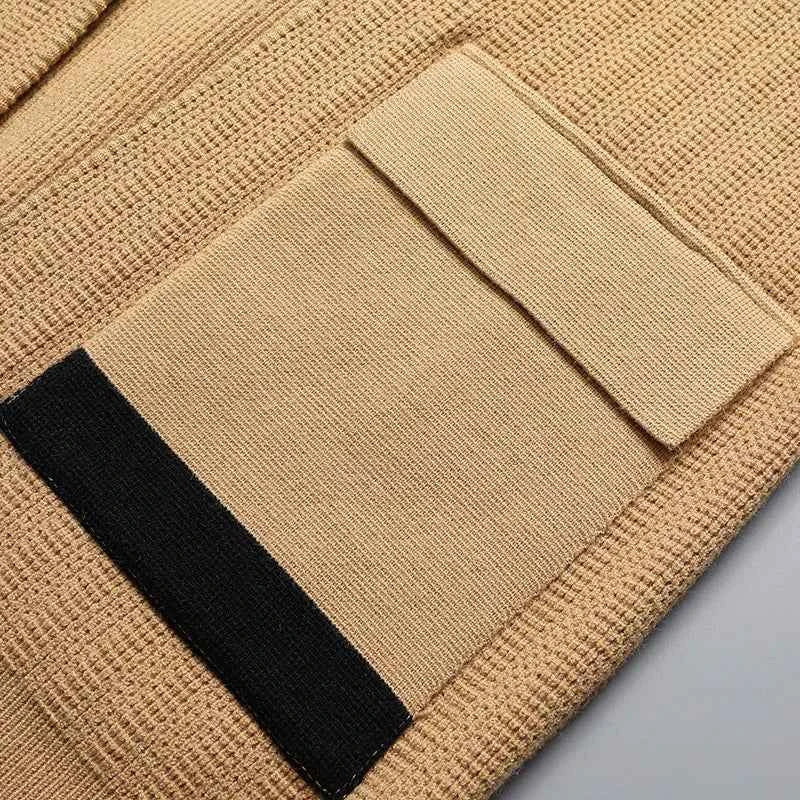 Men's Relaxed Fit Cardigan with Button Front and Flap Pockets
