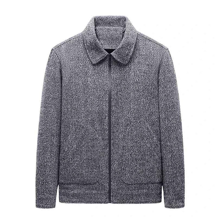 Men's Relaxed Fit Collared Jacket | Zipper Front Hip-Length Design