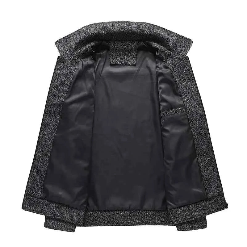 Men's Relaxed Fit Collared Jacket | Zipper Front Hip-Length Design