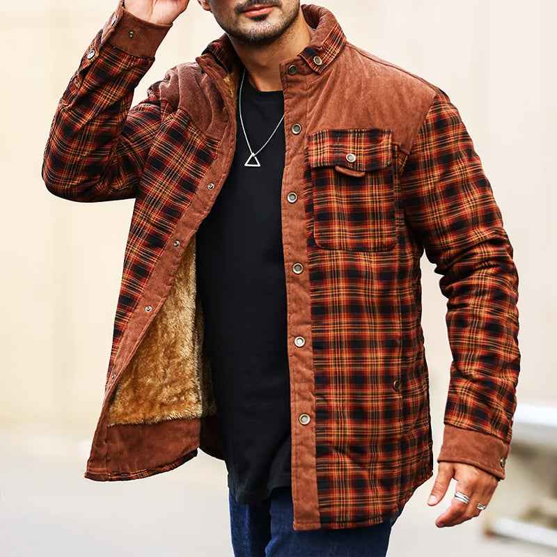 Men's Relaxed Fit Collared Shirt Jacket