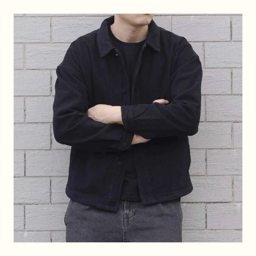 Men's Relaxed Fit Denim Jacket – Casual Layering with Button Closure and Collar