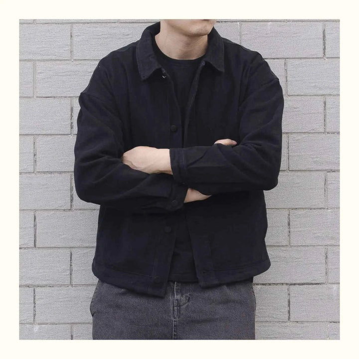 Men's Relaxed Fit Denim Jacket – Casual Layering with Button Closure and Collar
