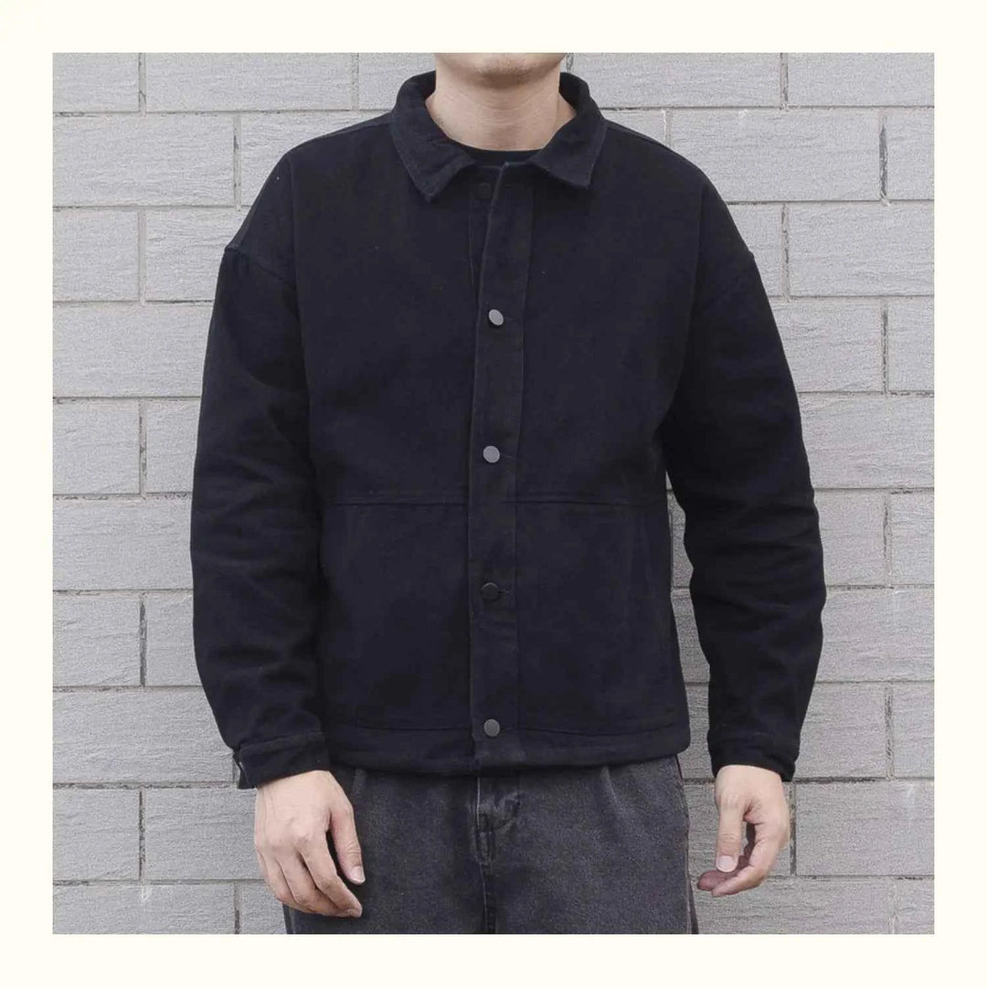 Men's Relaxed Fit Denim Jacket – Casual Layering with Button Closure and Collar