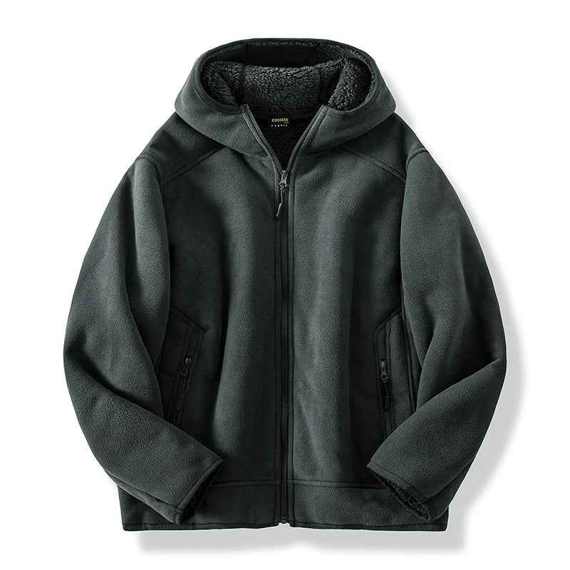 Men's Relaxed Fit Full Zip Hoodie Gray
