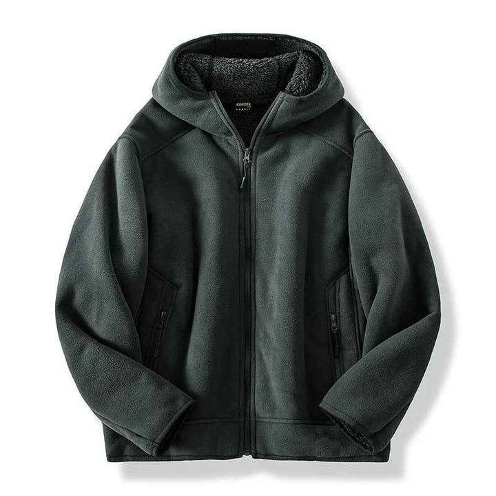 Men's Relaxed Fit Full Zip Hoodie Gray