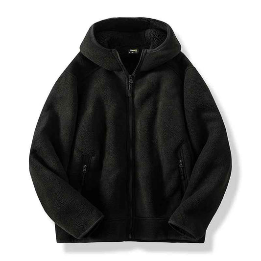 Men's Relaxed Fit Hoodie Winter Essential Knitwear Collection Black