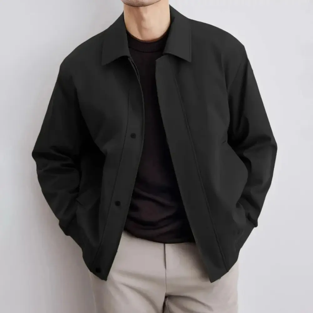 Men's Relaxed Fit Overcoat Black