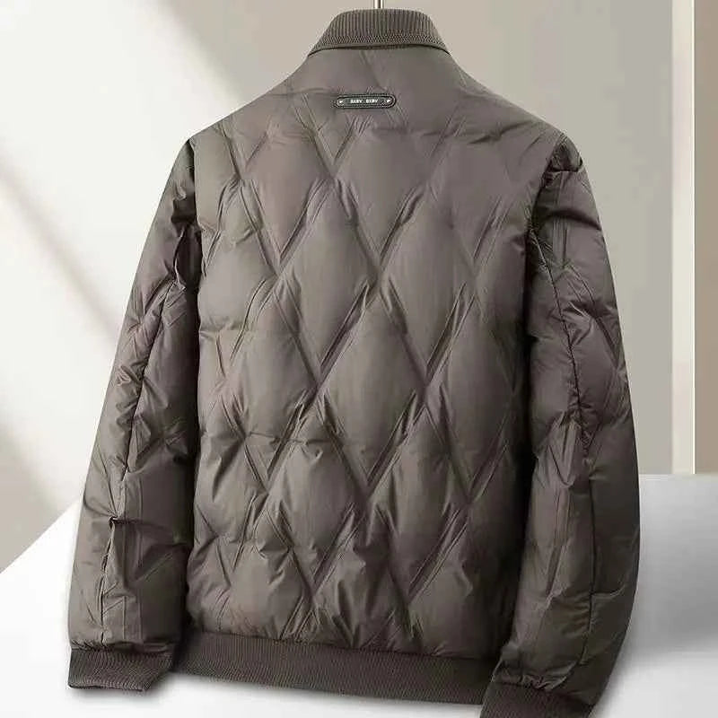 Men's Relaxed Fit Quilted Puffer Jacket | Button Front Design