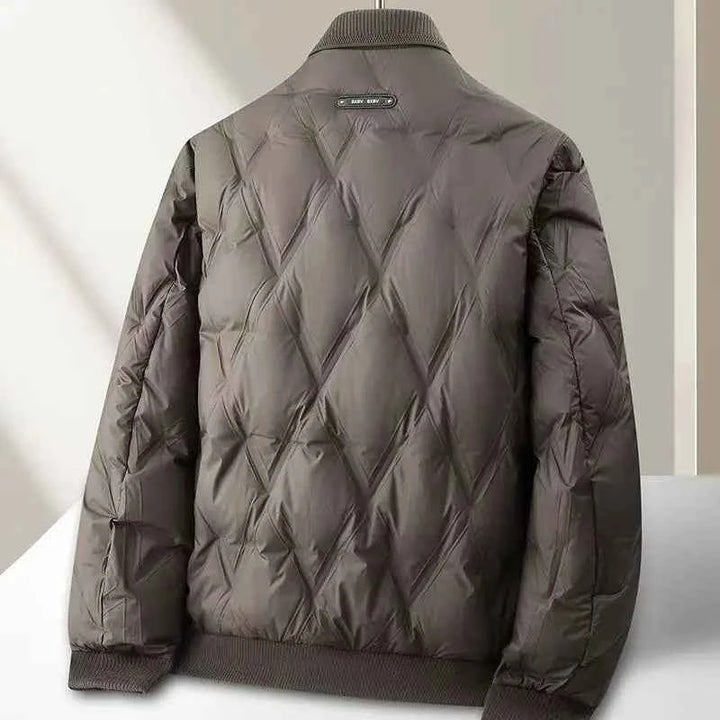 Men's Relaxed Fit Quilted Puffer Jacket | Button Front Design
