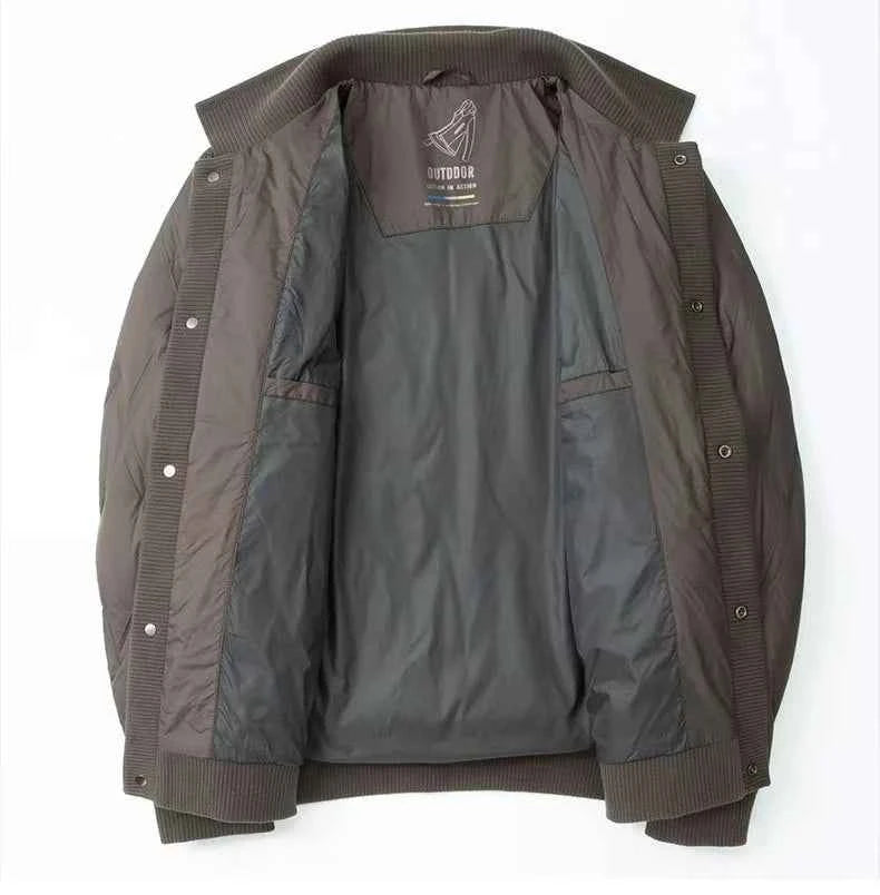 Men's Relaxed Fit Quilted Puffer Jacket | Button Front Design