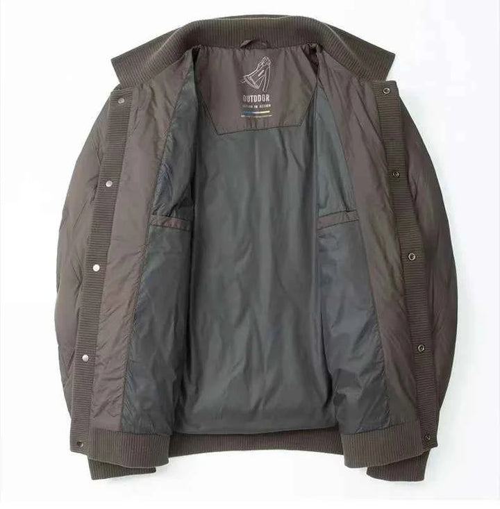 Men's Relaxed Fit Quilted Puffer Jacket | Button Front Design