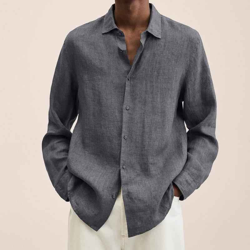 Men's Relaxed Fit Shirt – Breathable Natural Fabric – Casual Style Grey