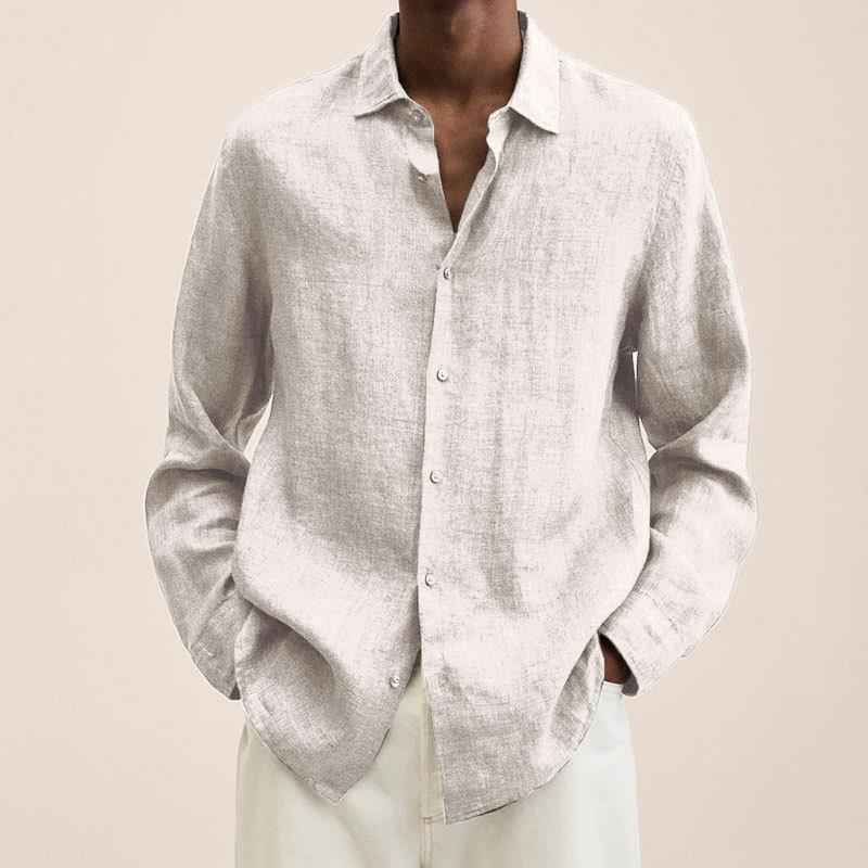Men's Relaxed Fit Shirt – Breathable Natural Fabric – Casual Style White
