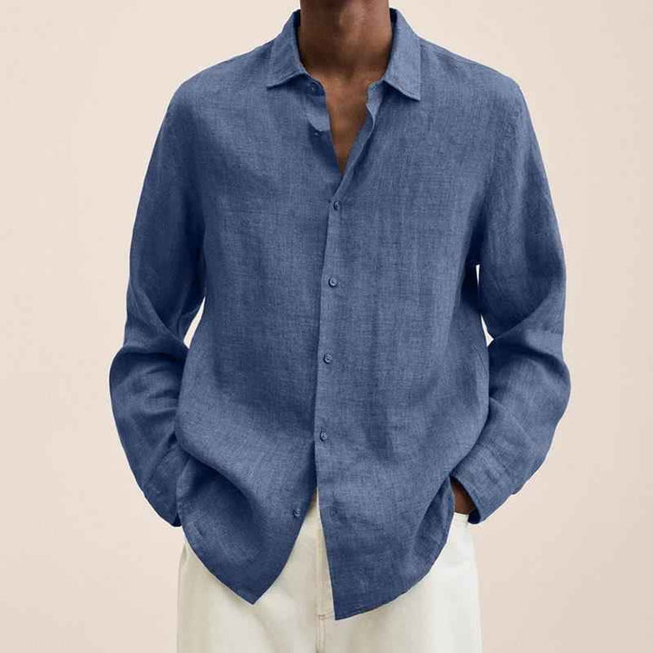 Men's Relaxed Fit Shirt – Breathable Natural Fabric – Casual Style Blue