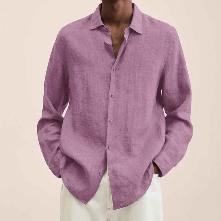 Men's Relaxed Fit Shirt – Breathable Natural Fabric – Casual Style Pink