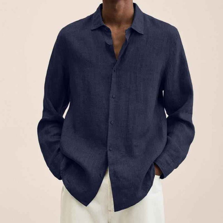 Men's Relaxed Fit Shirt – Breathable Natural Fabric – Casual Style Navy Blue