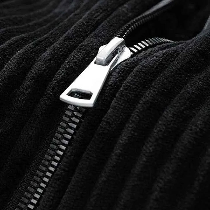 Men's Relaxed Fit Stand Collar Zip Jacket