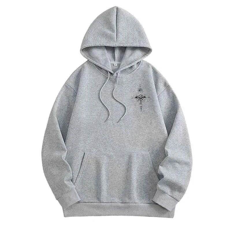 Men's Retro Compass Graphic Hoodie