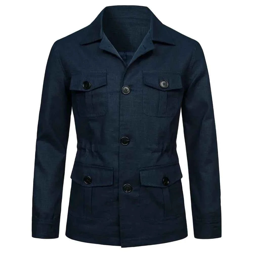 Men's Retro Linen Safari Jacket - British Style