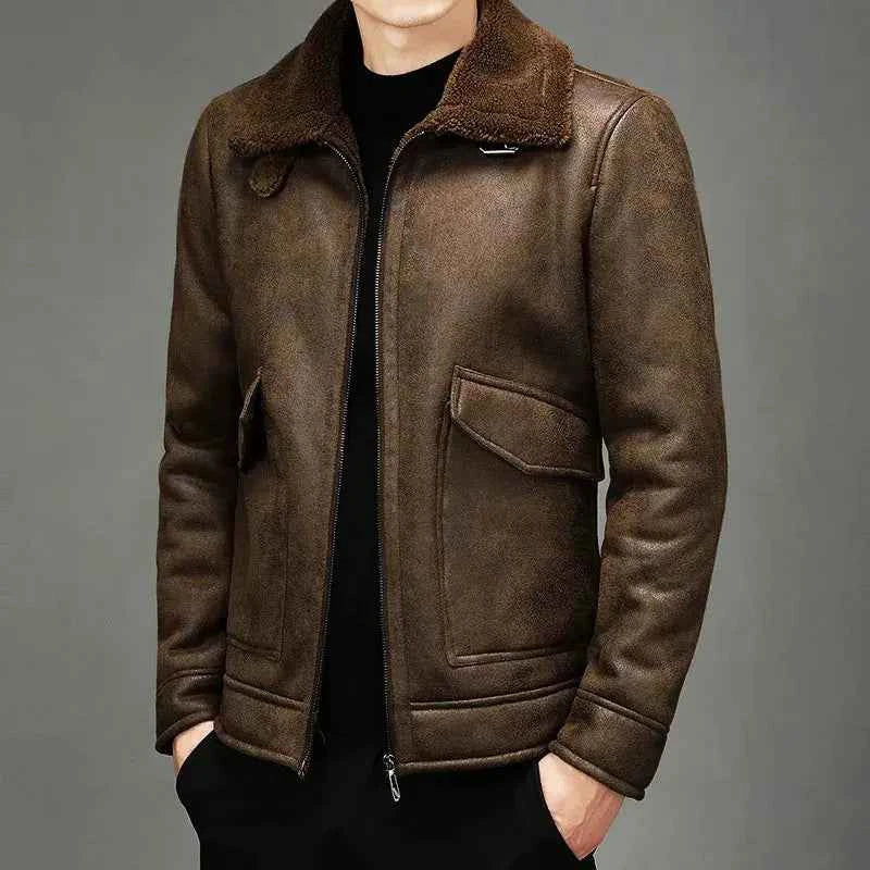 Men's Retro Shearling Aviator Jacket