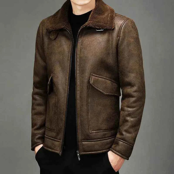 Men's Retro Shearling Aviator Jacket