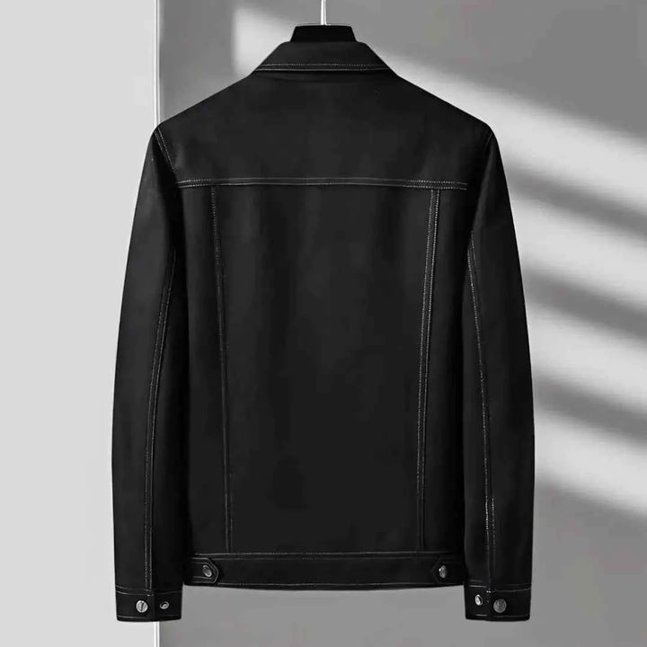 Men's Retro Suede Jacket with Button Front