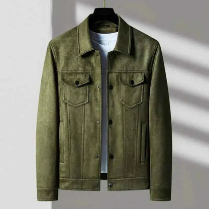Men's Velvet Jacket Pockets Midnight Black Winter Cognac Brown Army Green