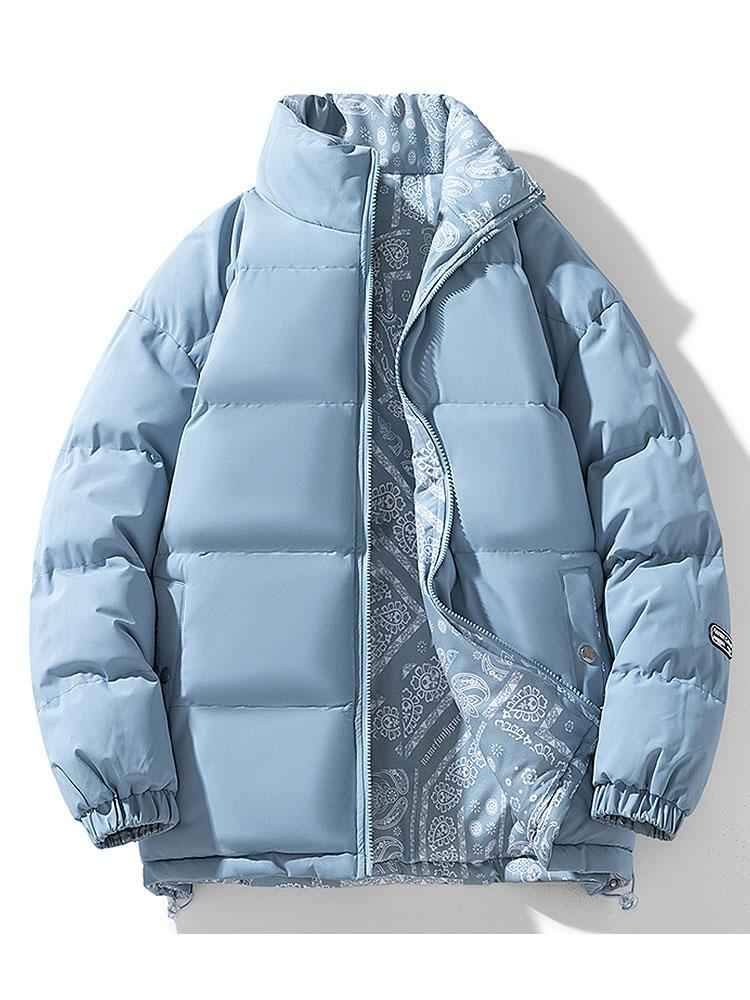Men's Reversible Puffer Jacket Light Blue