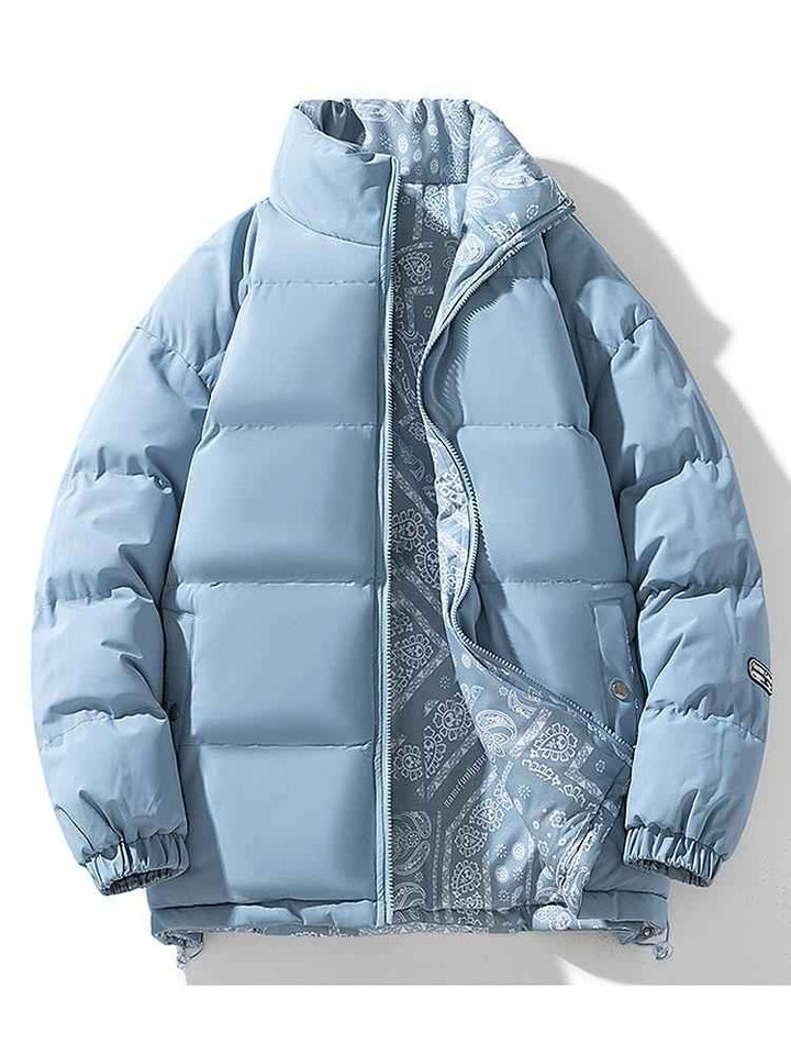 Men's Reversible Puffer Jacket Light Blue