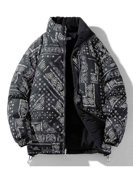 Men's Polyester Puffer Jacket Winter Essential Outerwear