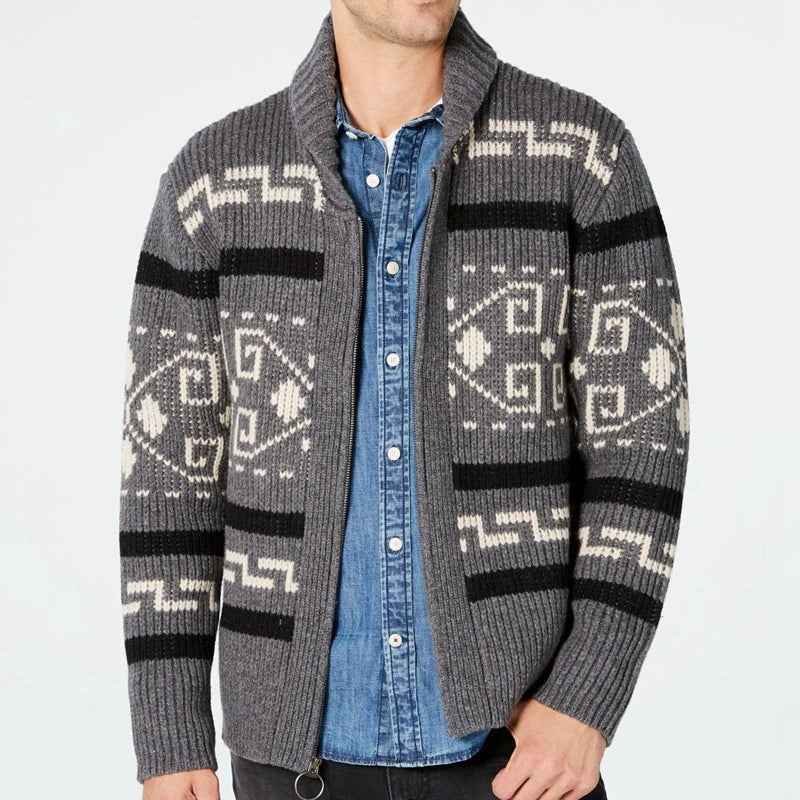 Men’s Reversible Wool-Touch Knit Jacket