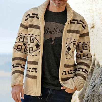 Men’s Reversible Wool-Touch Knit Jacket Khaki