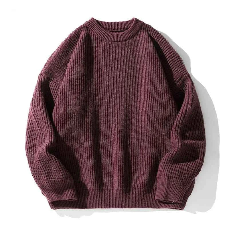 Men's Rib-Knit Sweater Maroon