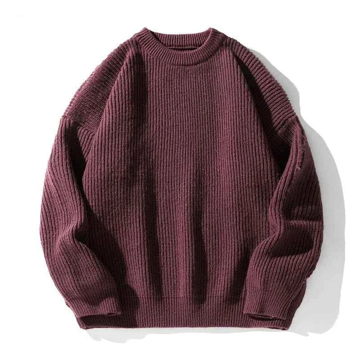 Men's Rib-Knit Sweater Maroon