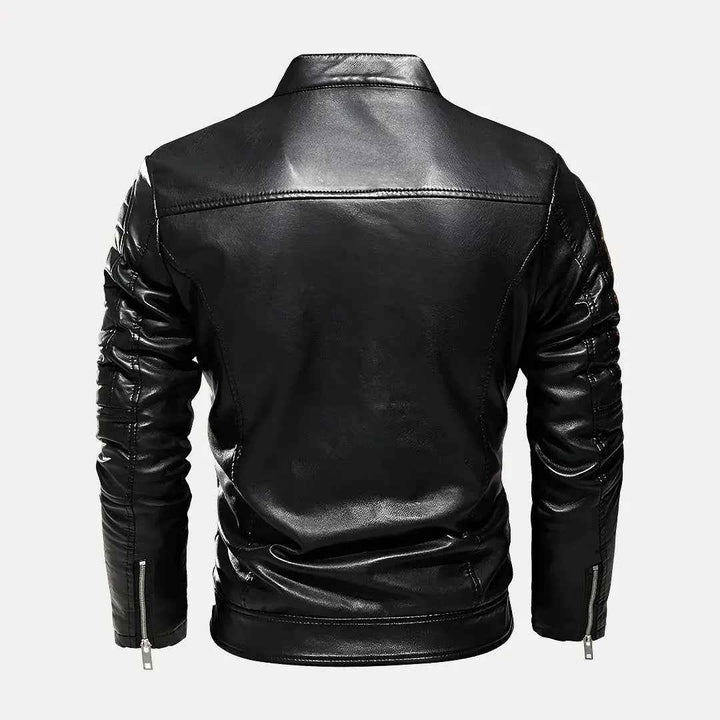 Men's Route 66 Moto Leather Jacket - Stylish Biker Outerwear