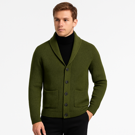 Men's Acrylic Shawl Collar Cardigan Winter Essential Knitwear