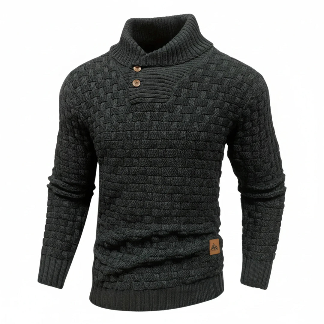 Men's Shawl Collar Winter Sweater Black