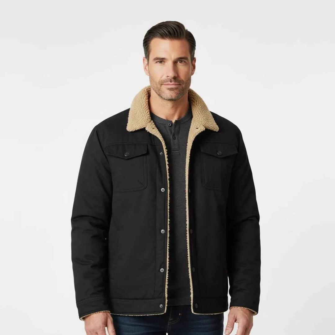 Men's Sherpa Collar Trucker Jacket Black